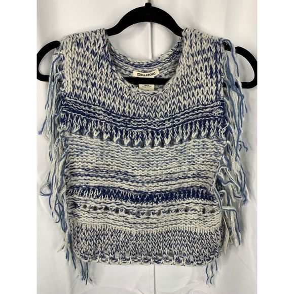 billabong Tops - New Billabong fringe sleeveless sweater top blue L